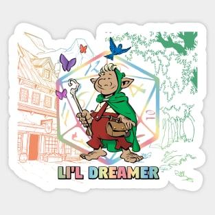 Halfling Dreamer with Background Sticker